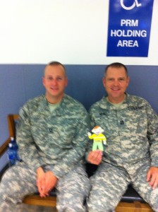 Stanley met two American soldiers in Shannon Airport. The soldiers were on their way to Kuwait. Stanley was waiting for a flight to Boston. 